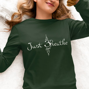 T-shirt Breathe Symbole Typographie Hippie Méditation