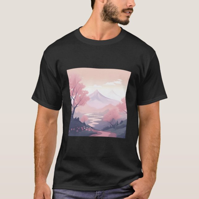 T-shirt Breathtaking K Blossom Landscape Handpainted Work (Devant)
