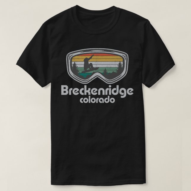 T-shirt Breckenridge Snowboarding Retro Colorado Snowboard (Design devant)