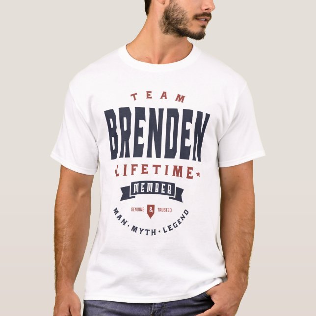T-shirt Brenden Nom personnalisé Anniversaire Cadeau (Devant)