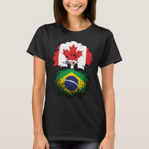 T-shirt Brésil Brésil Brésil Canada drapeau des racines de