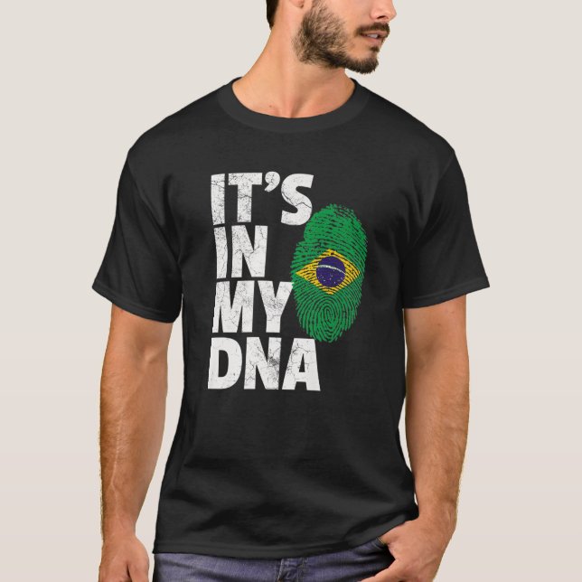 T-shirt Brésil Brésil Drapeau C'est dans mon ADN Gif de No (Devant)