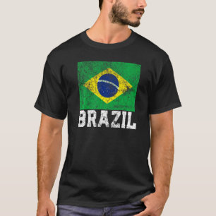 T-shirt Brésil Brésil Drapeau Fierté Racines Pays Famille 