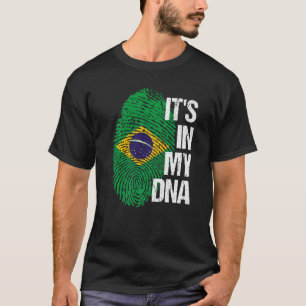 T-shirt Brésil Drapeau Accueil Racines cardiaques ADN d'em