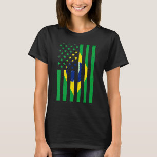 T-shirt Brésil Drapeau américain États-Unis Drapeau Brésil