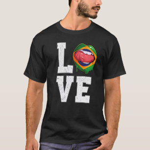 T-shirt Brésil Drapeau Football Fan Amour Brésilien