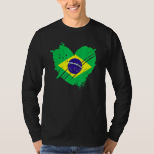 T-shirt Brésil Drapeau J'Aime Il Est Dans Mon Adn Pour Les