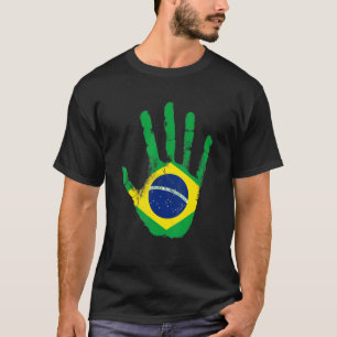 T-shirt Brésil Drapeau Main Sport Fière Football Rio