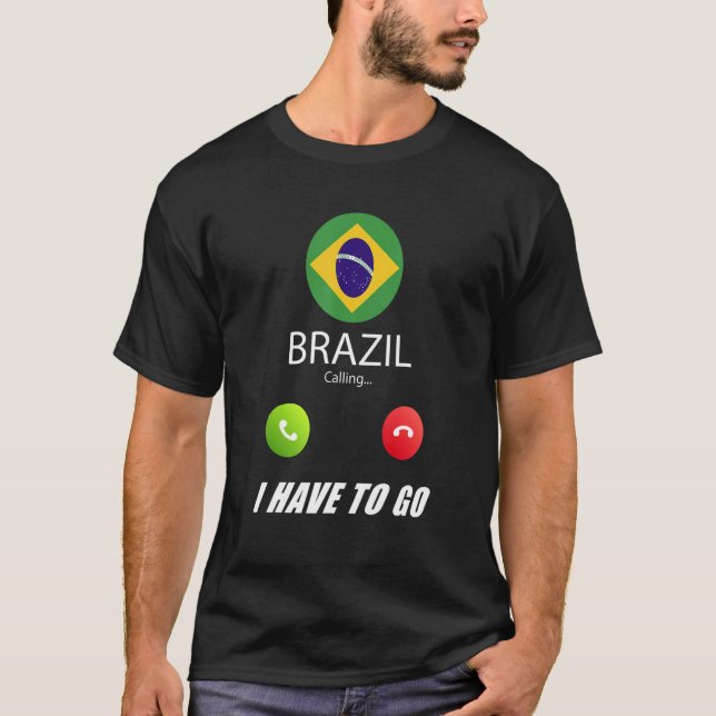 T-shirt Brésil Drapeau Souvenir Le Brésil Appelle (Devant)