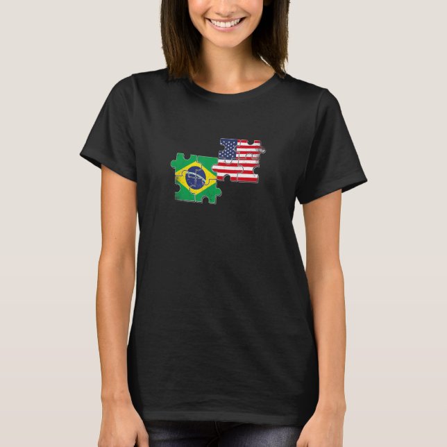 T-shirt Brésil États-Unis Brésil drapeau américain (Devant)