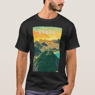 T-shirt Brésil Illustration Voyage Art Vintage