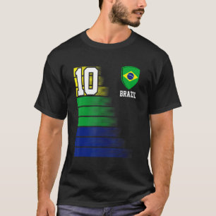 T-shirt Brésil Numéro 10 Brésil Soccer Team Sports
