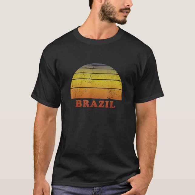 T-shirt Brésil Retro Vintage les années 70 Throwback Surf  (Devant)