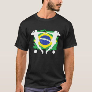 T-shirt Brésil Soccer Ball Drapeau Jersey Attiré Brésil F
