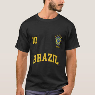 T-shirt Brésil Team Sports Numéro 10 Football Brésil Drape