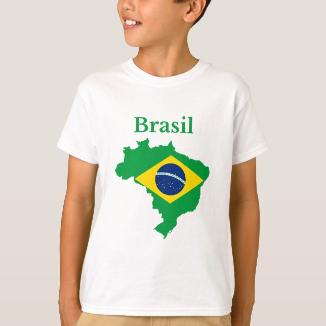 T-shirt Brésil : Une carte du drapeau (Devant)