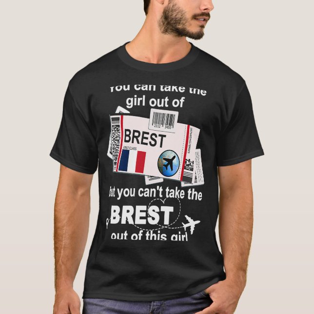 T-shirt Brest Boarding Pass Brest Girl Brest (Devant)