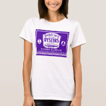 T-shirt breton d'étiquette d'huîtres de rétro cap