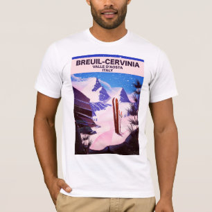 T-shirt Breuil-Cervinia, Valle d’Aosta, italie, affiche de