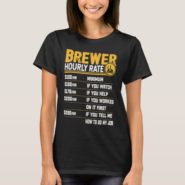 T-shirt Brewer Hourly Rate   Beer Brewing Brewer (Devant)