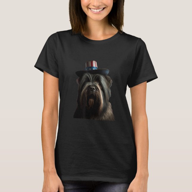 T-shirt Briard 4th of July  Briard USA (Devant)