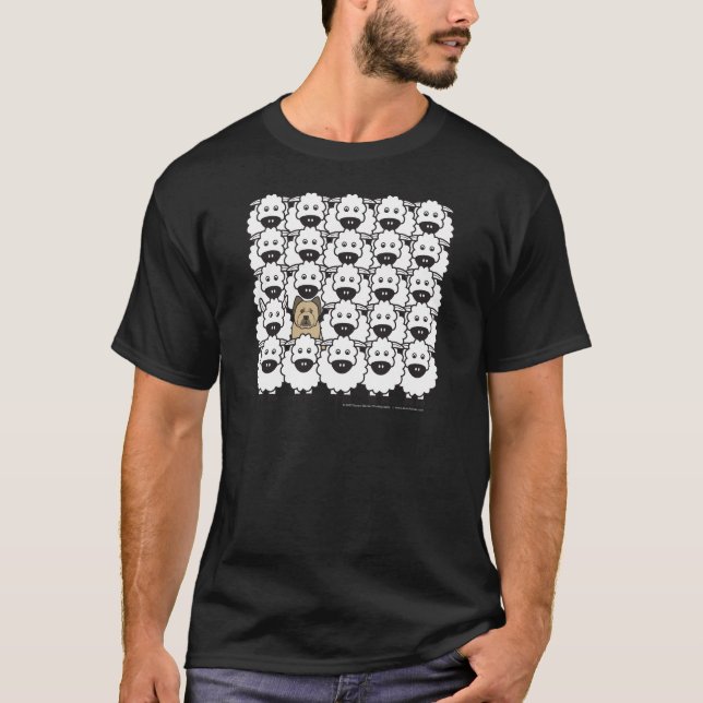 T-shirt Briard chez les moutons (Devant)