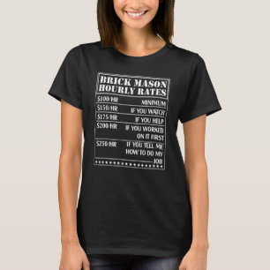 T-shirt Brick Mason Taux horaires Travailleur de la main-d