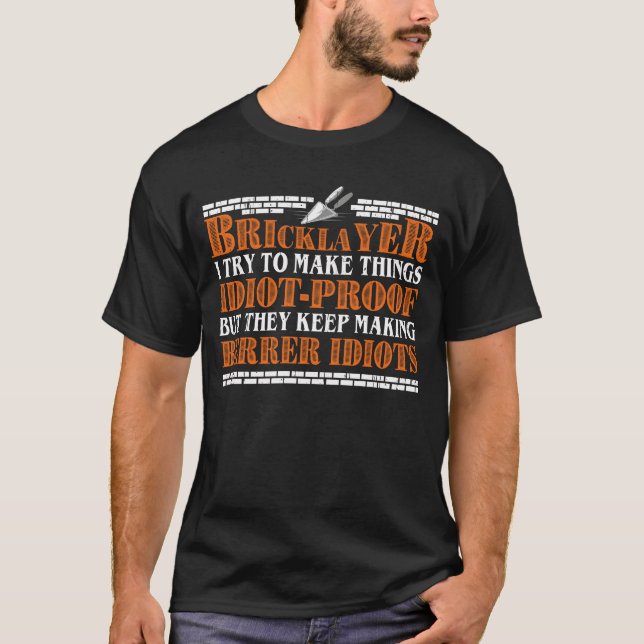T-shirt Bricklayer Design Hommes Papa Brick Mason Masonry  (Devant)