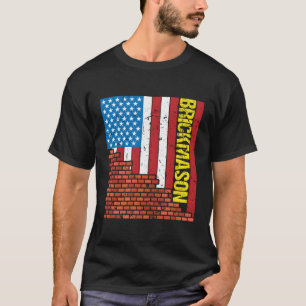 T-shirt Brickmason brique Usa Drapeau Masoné Patriotique A