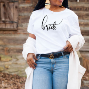 T-shirt Bride Modern Script Names