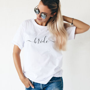 T-shirt Bride Noir Blanc mariage de script moderne
