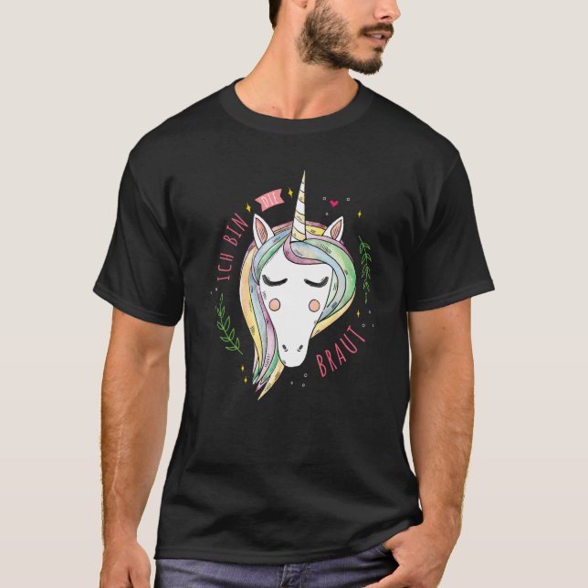 T-shirt Bride saying with unicorn  party hen party (Devant)