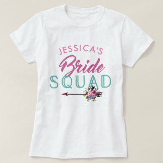 T-shirt Bride Squad Personnalisé Fête Bridesservantes Top