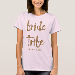 T-shirt Bride Tribe Gold Parties scintillant Bachelorette 
