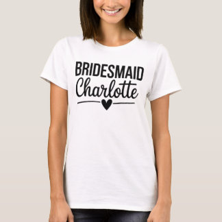 T-shirt Bridesmaid Charlotte,Personalized Bridal Party