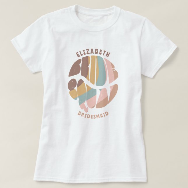 T-shirt Bridesmaid de l'équipe de mariée de bachelorette S (Design devant)
