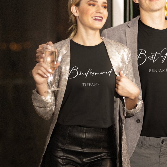 T-shirt Bridesmaid Personnalisé Chic Bachelorette Party (Créateur téléchargé)
