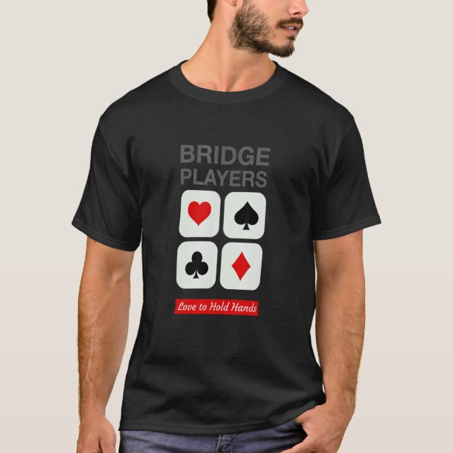 T-shirt Bridge Players Hands Playing Card   (Devant)