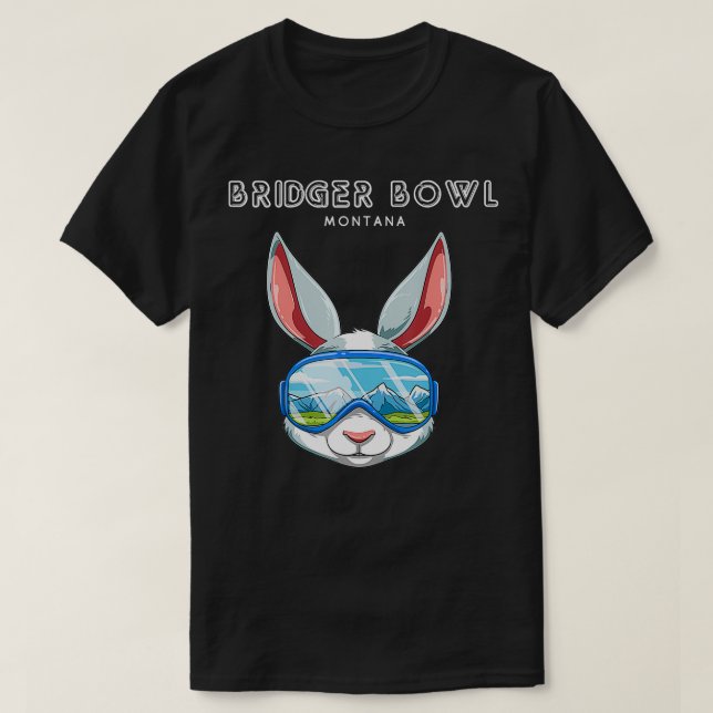 T-shirt Bridger Bowl Montana USA Ski et snowboard Rabbit (Design devant)