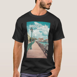 T-shirt Bridgetown Barbade Illustration Voyage Art Retro