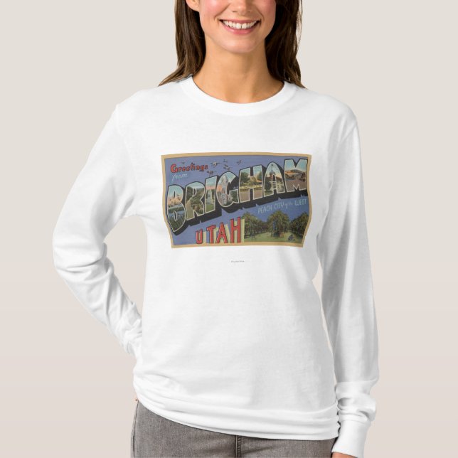 T-shirt Brigham, lettre ScenesBrigham, UT d'UtahLarge (Devant)