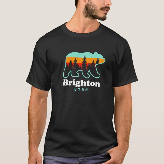 T-shirt Brighton Utah Town Summer Bear Skiing Vacation (Devant)