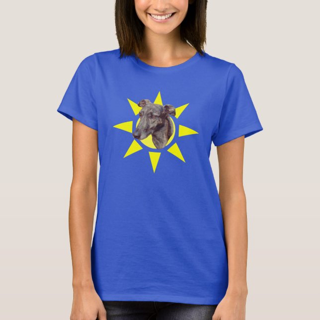 T-shirt Brindle Greyhound Face Chien Chemise (Devant)