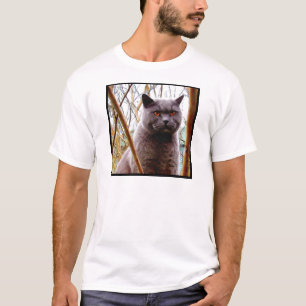 T-shirt britannique de chat bleu