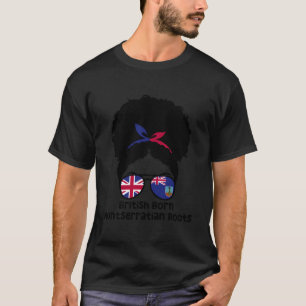 T-shirt Britannique Né Montserratian Racines Afro Grande-B