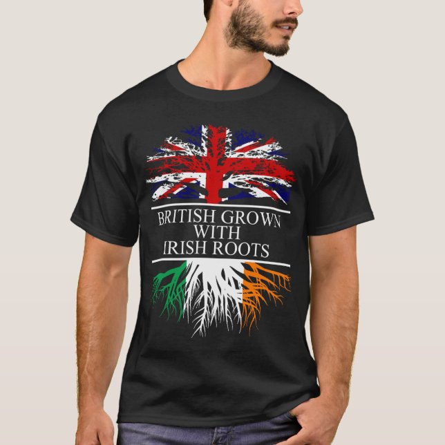 T-shirt Britanniques cultivés avec des racines irlandaises (Devant)