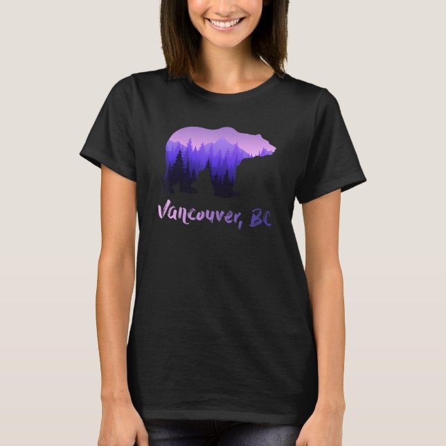 T-shirt British Columbia Vancouver Canada Bear Green Fores (Devant)
