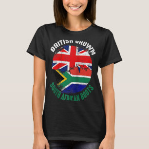 T-shirt British Cultivé sud-africain Racines drapeaux Vint
