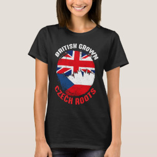 T-shirt British Grown Tchèque Racines drapeaux Vintages po