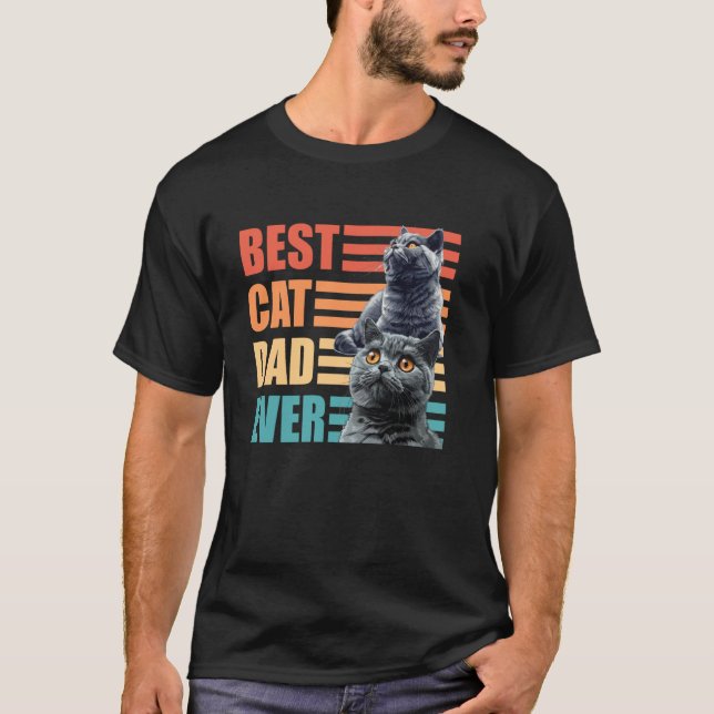 T-shirt British Shorthair Papa MEILLEUR CHAT PAPA JAMAIS C (Devant)